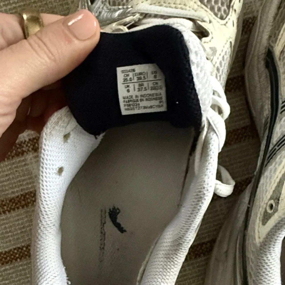 Asics White and Silver Athletic Sneakers